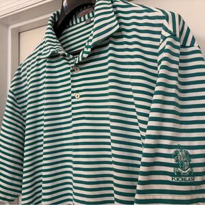 Peter Millar Summer Comfort Polo Shirt Mens XL Green Striped Golf Short Sleeve
